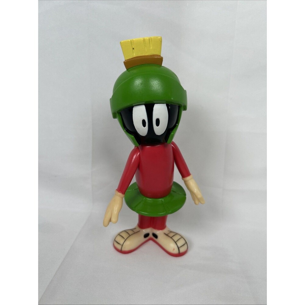 Rare Vtg 8” Marvin the Martian Soft Vinyl Figure TM & WB Hollow Movable Squeeze